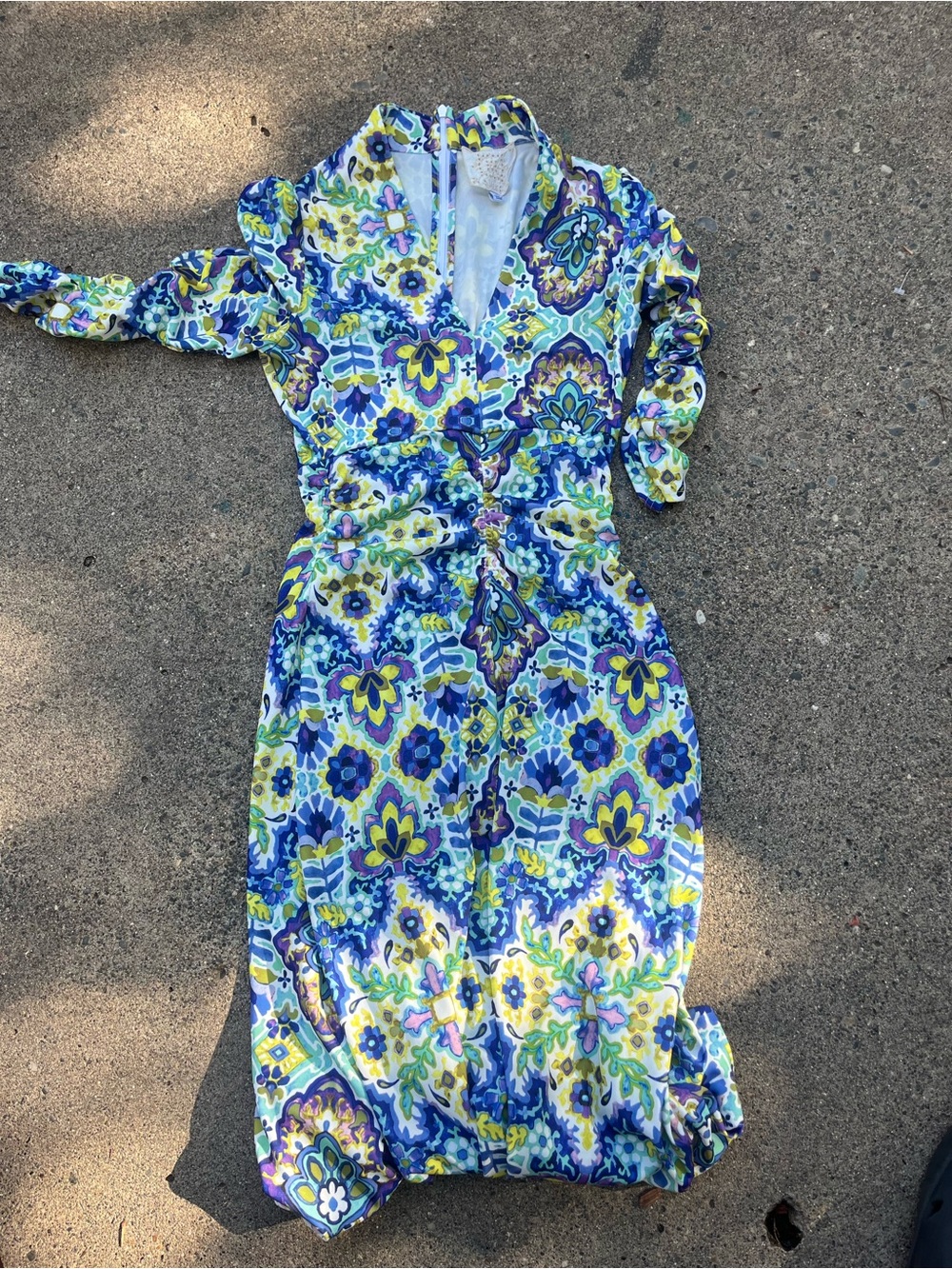Johnny Was Floral V-Neck Women's Dress XS